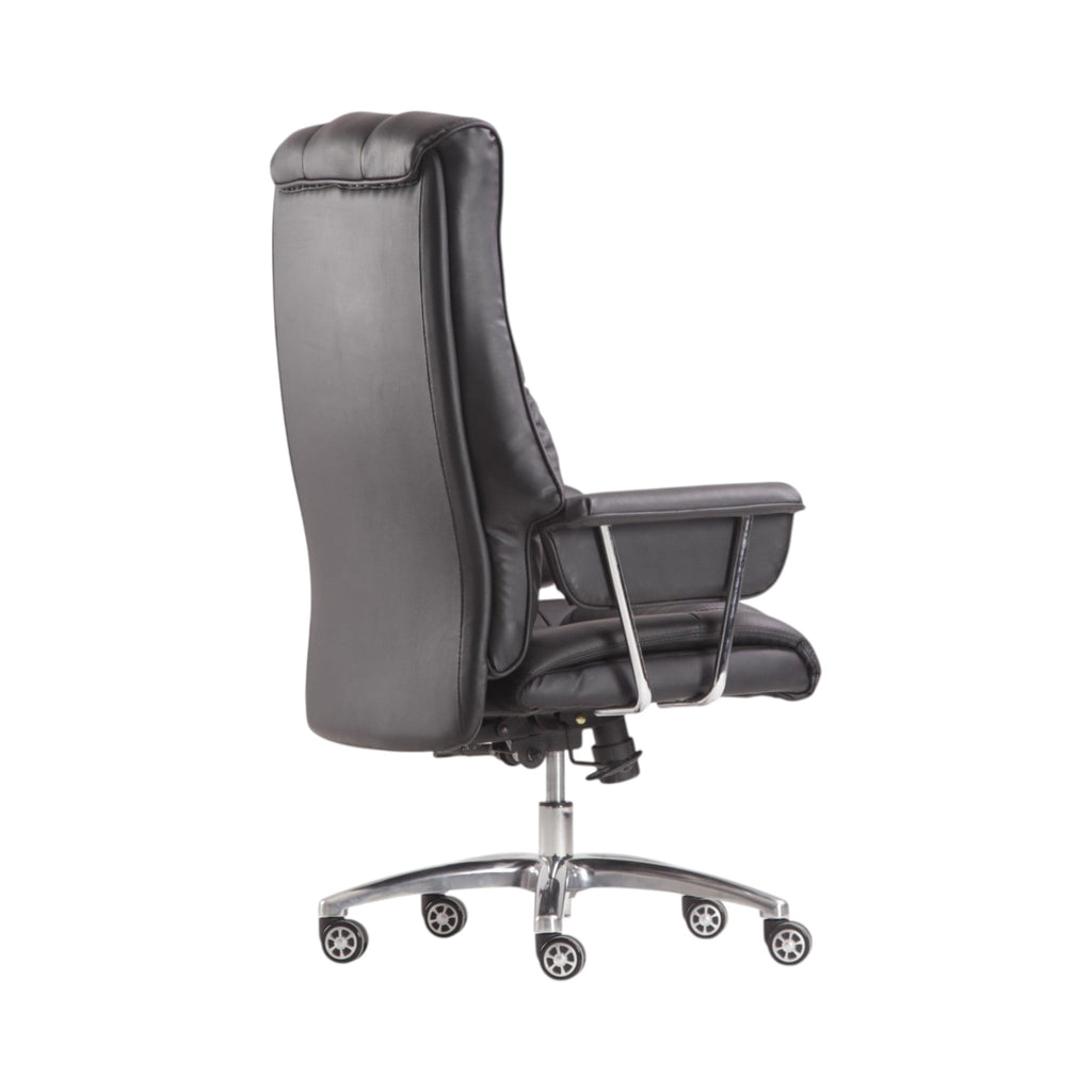 Xiaoyaozuo office chair black faux leather executive high back chair with chrome base and casters