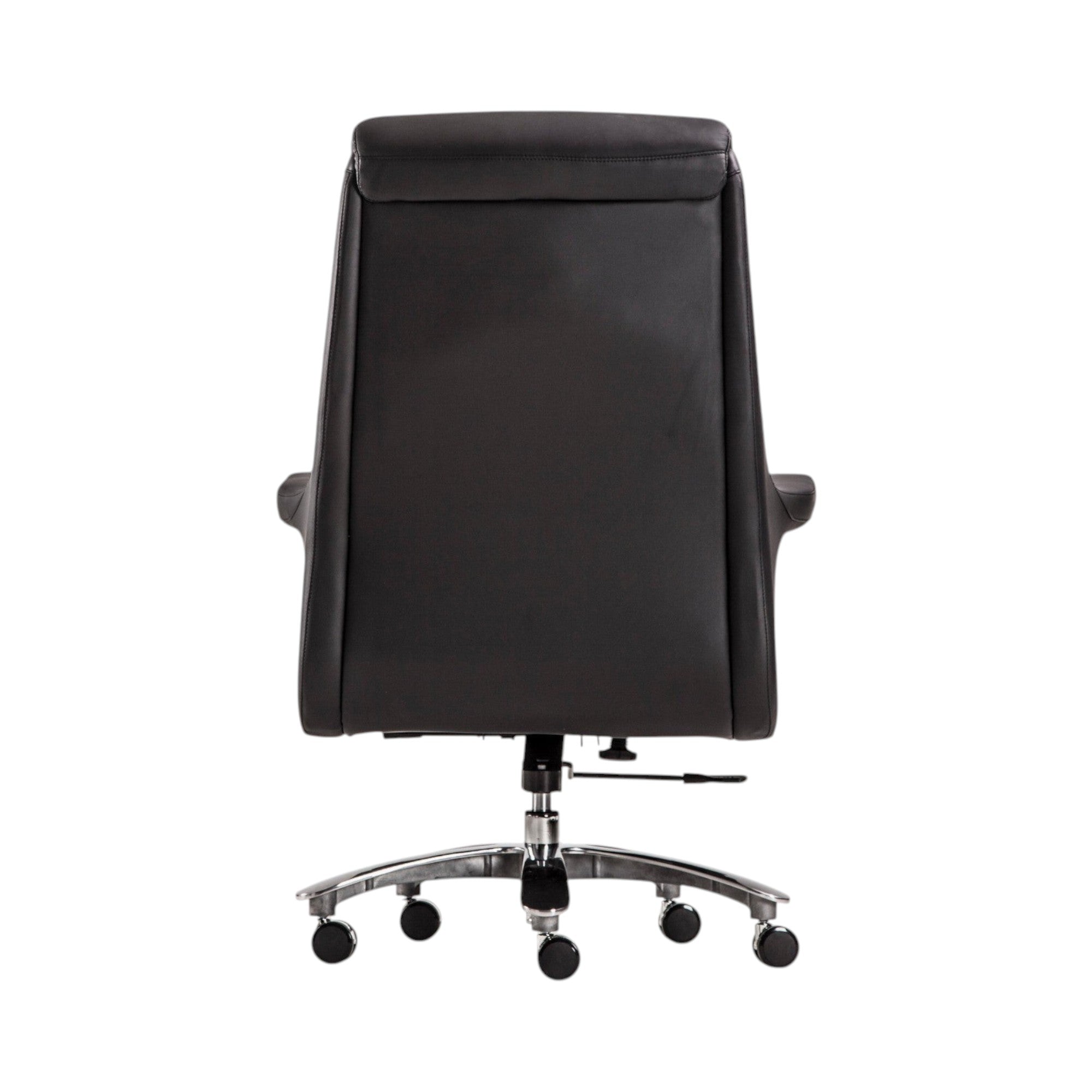Xiaoyaozuo office chair black faux leather executive high back office chair with chrome accents and casters