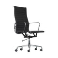 Xiaoyaozuo office chair black faux leather executive high back office chair with chrome frame and ribbed cushioning.