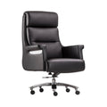 Xiaoyaozuo office chair black faux leather executive high back office chair with chrome accents and casters.