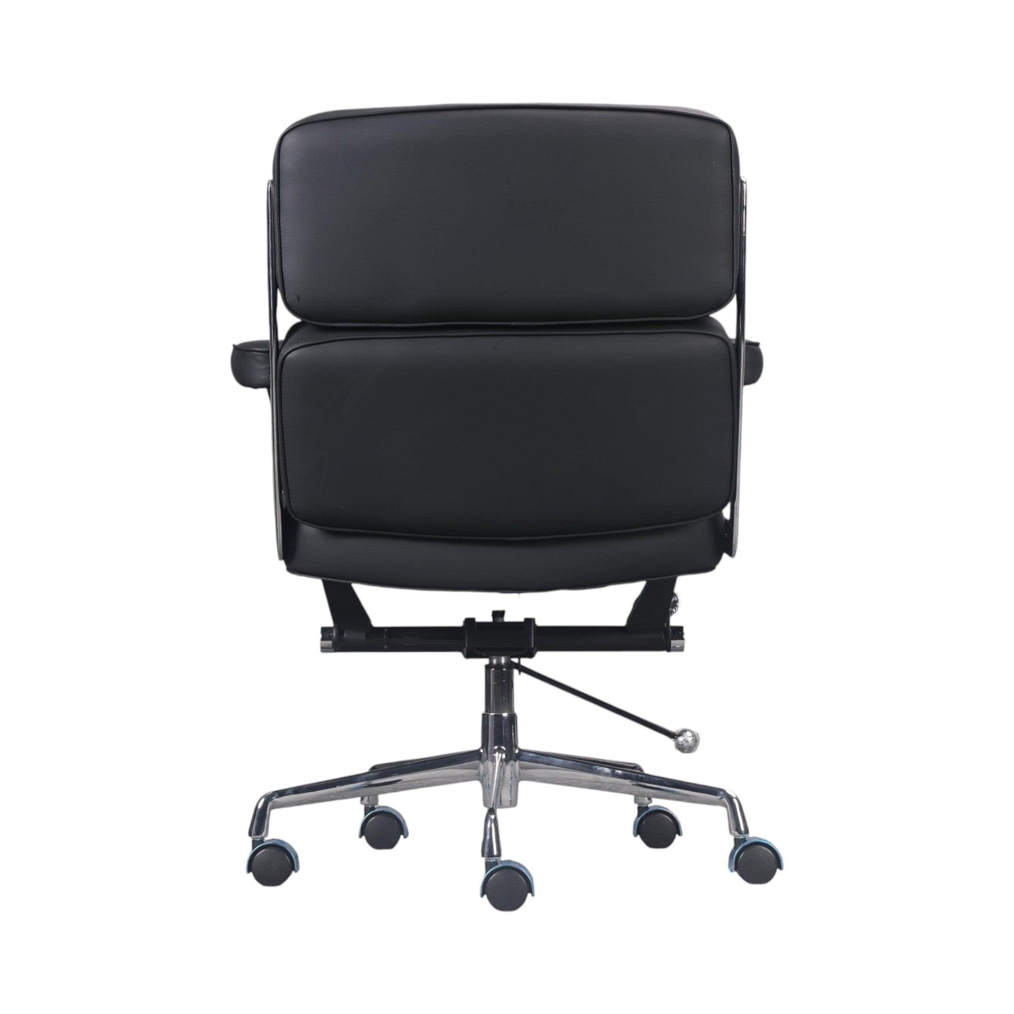 Xiaoyaozuo office chair black faux leather executive chair with tufted back and chrome base with casters