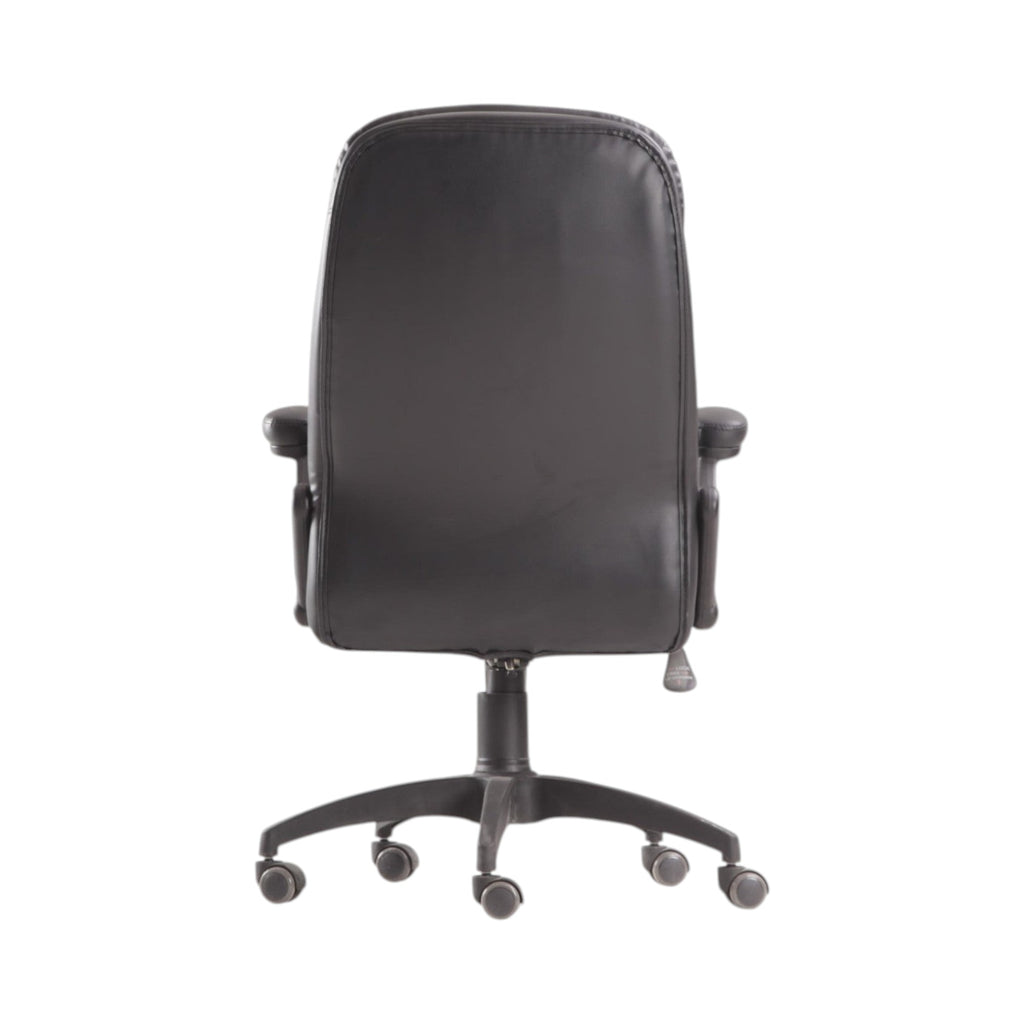 Xiaoyaozuo office chair black faux leather executive high back chair with lumbar support and casters.