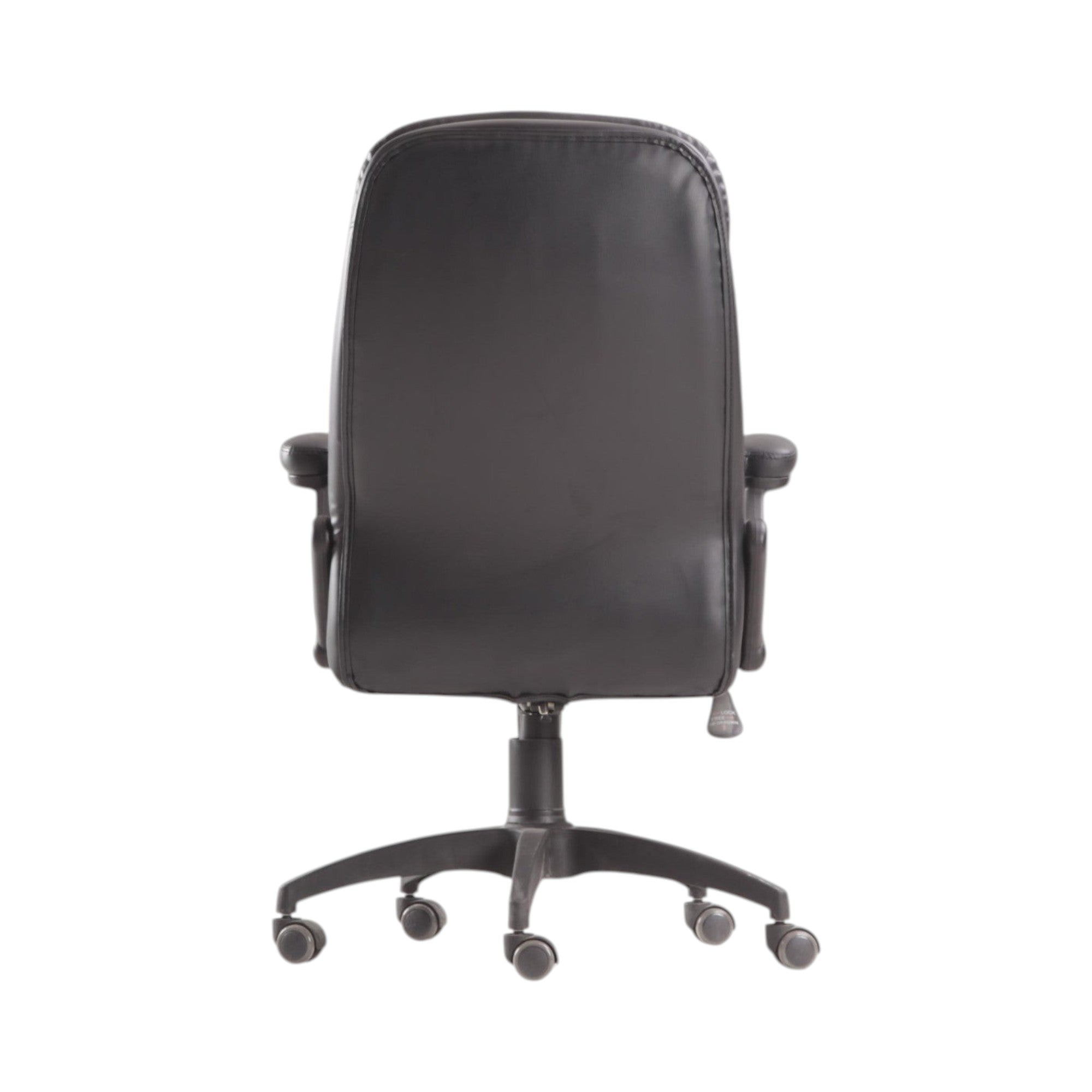 Xiaoyaozuo office chair black faux leather executive high back chair with lumbar support and casters.