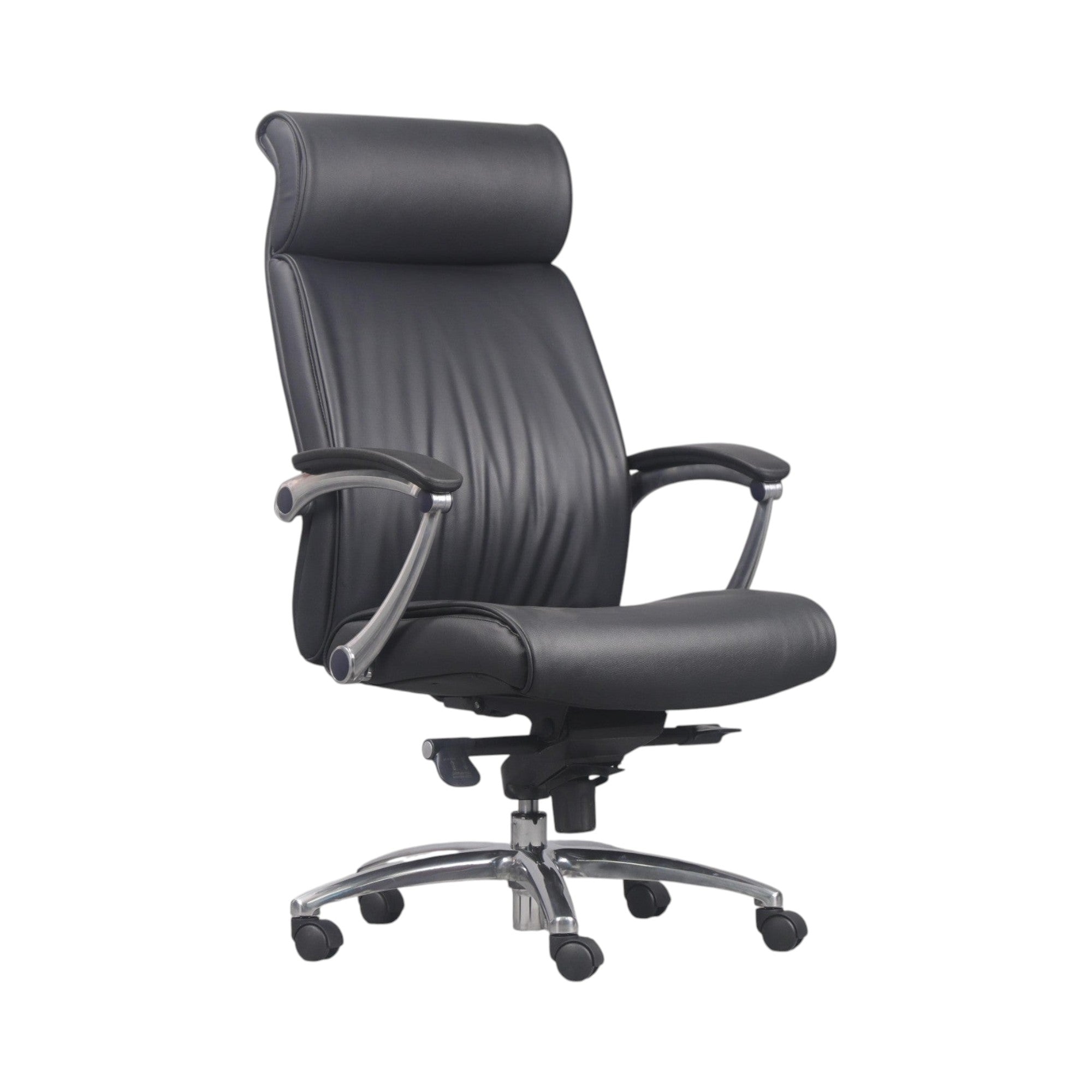 Xiaoyaozuo office chair black faux leather executive high back chair with headrest and chrome base