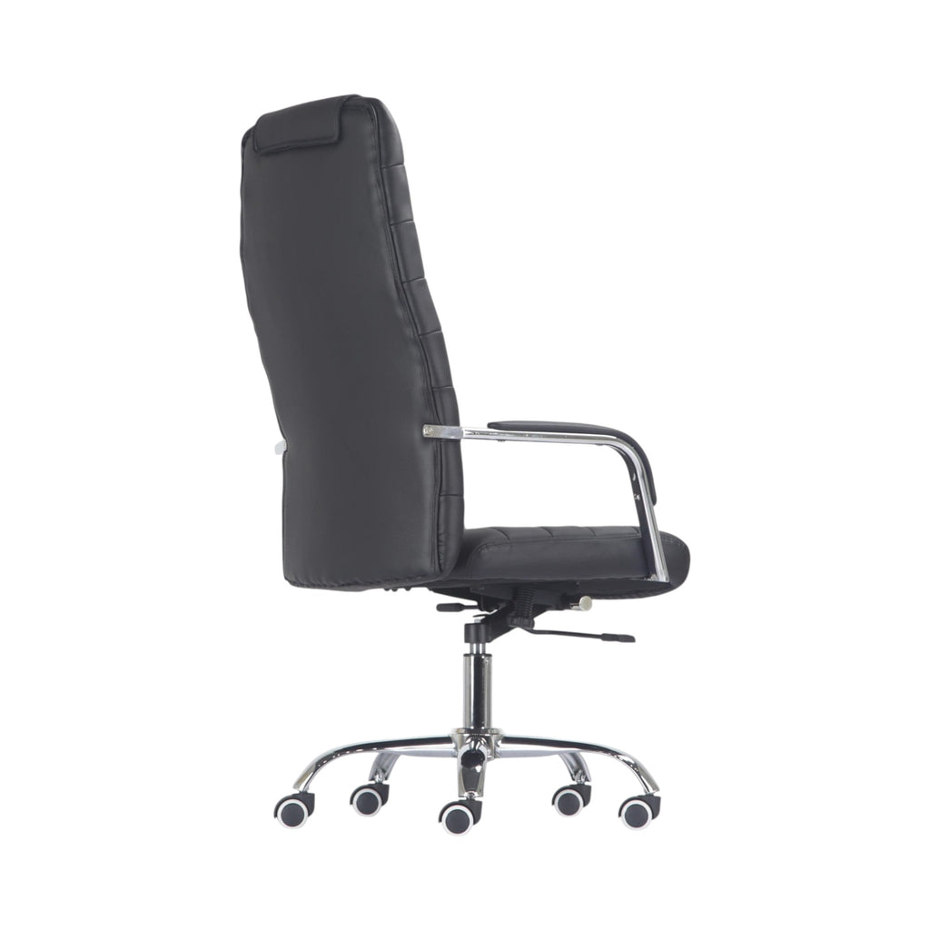 Xiaoyaozuo office chair executive black faux leather high back office chair with chrome base and casters