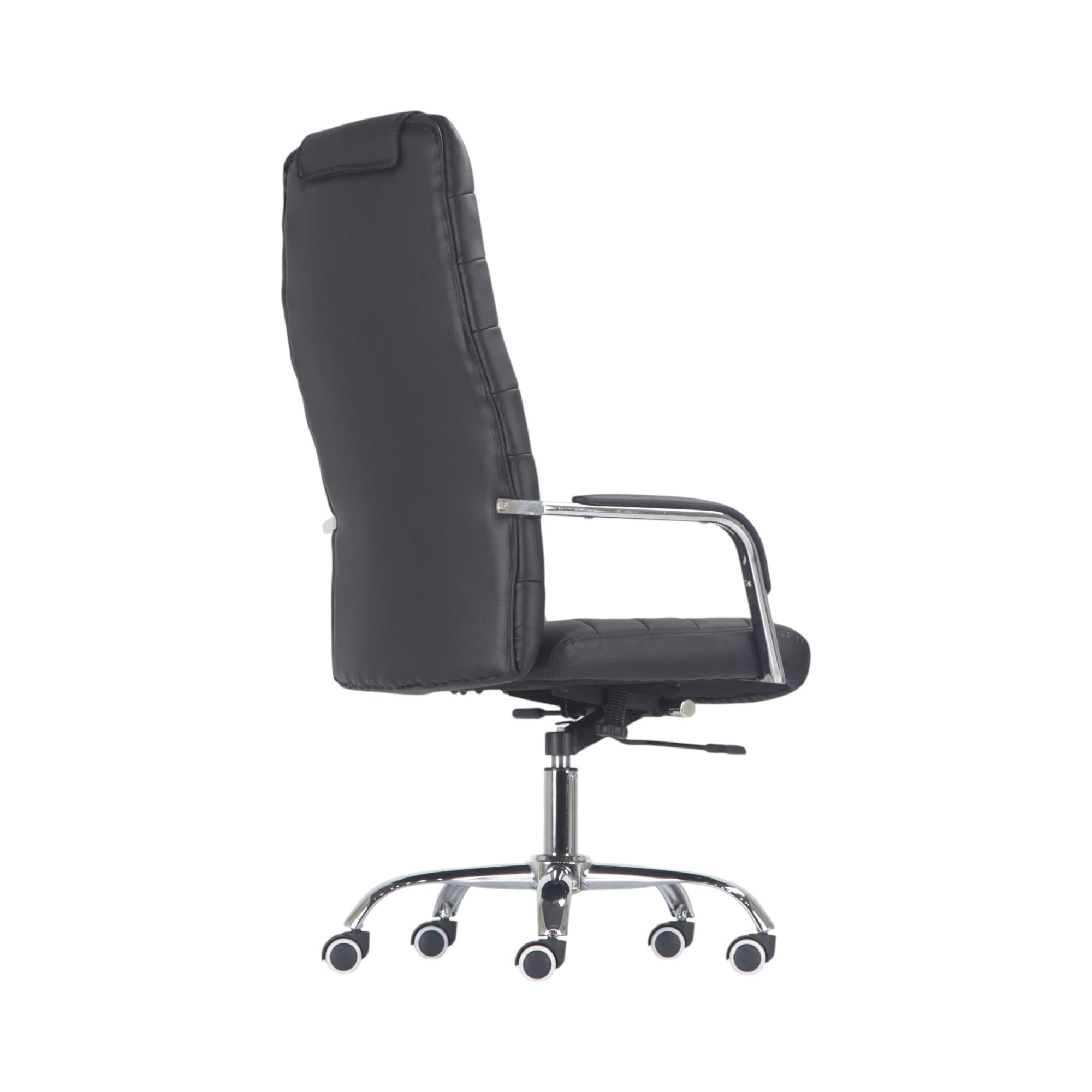 Xiaoyaozuo office chair executive black faux leather high back office chair with chrome base and casters