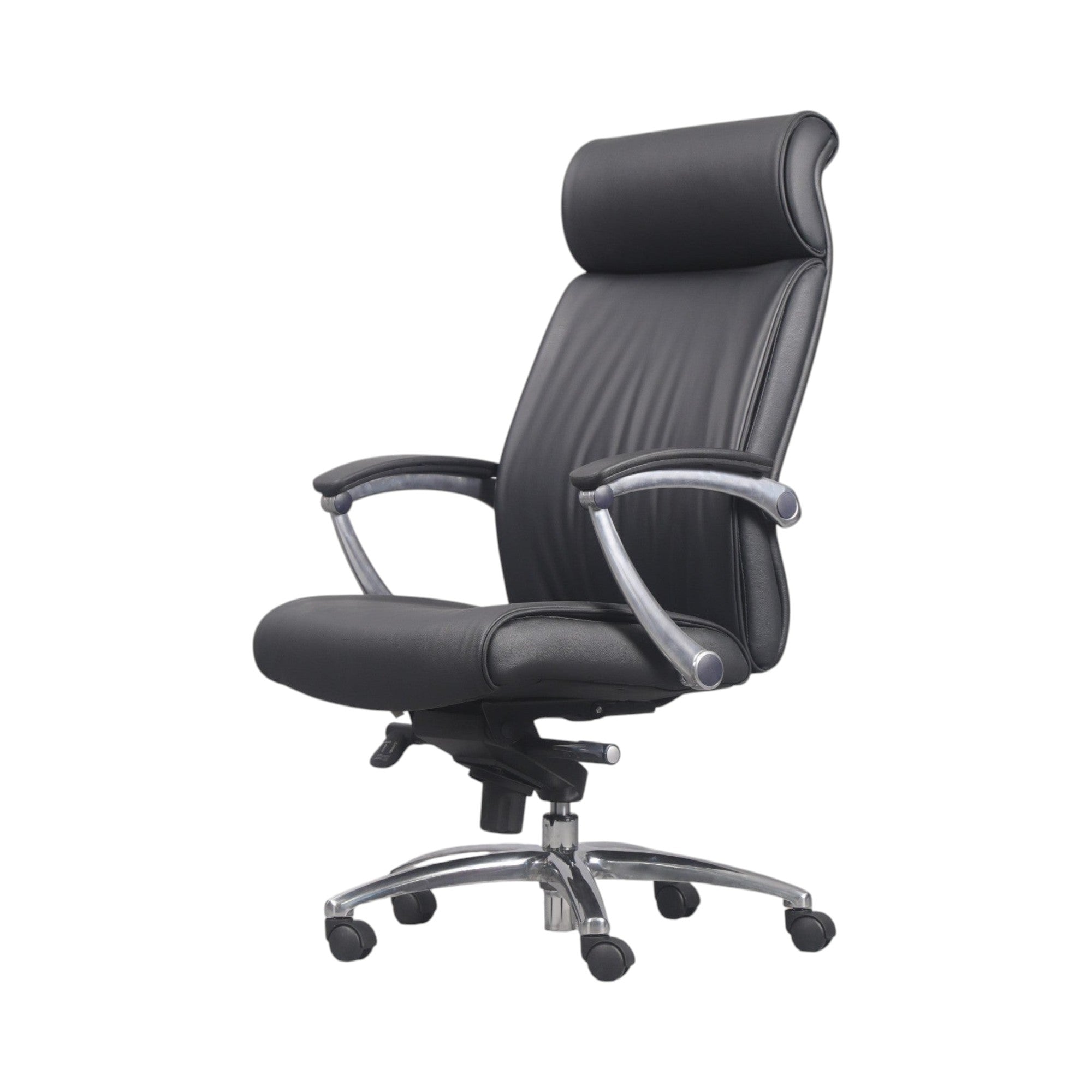 Xiaoyaozuo office chair black faux leather executive high back chair with headrest and chrome base