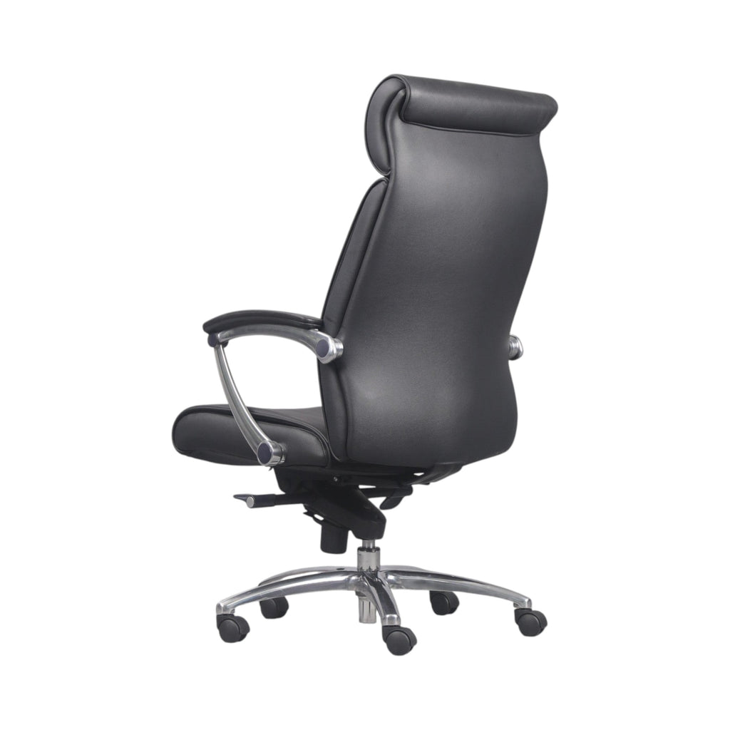 Xiaoyaozuo office chair black faux leather executive high back chair with headrest and chrome base