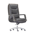 Xiaoyaozuo office chair executive high back chair in black faux leather with detailed stitching and chrome base.