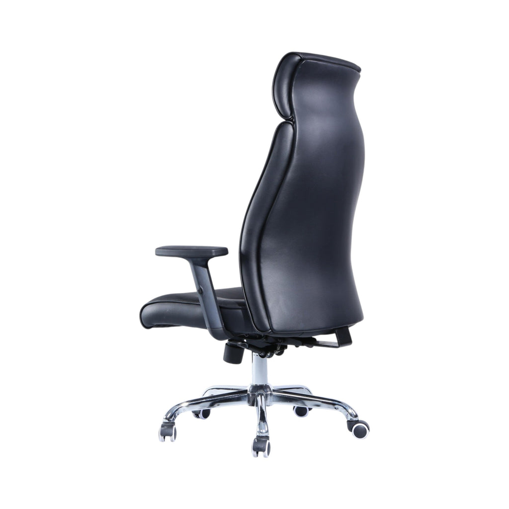 Xiaoyaozuo office chair black faux leather executive high back chair with headrest and adjustable armrests.