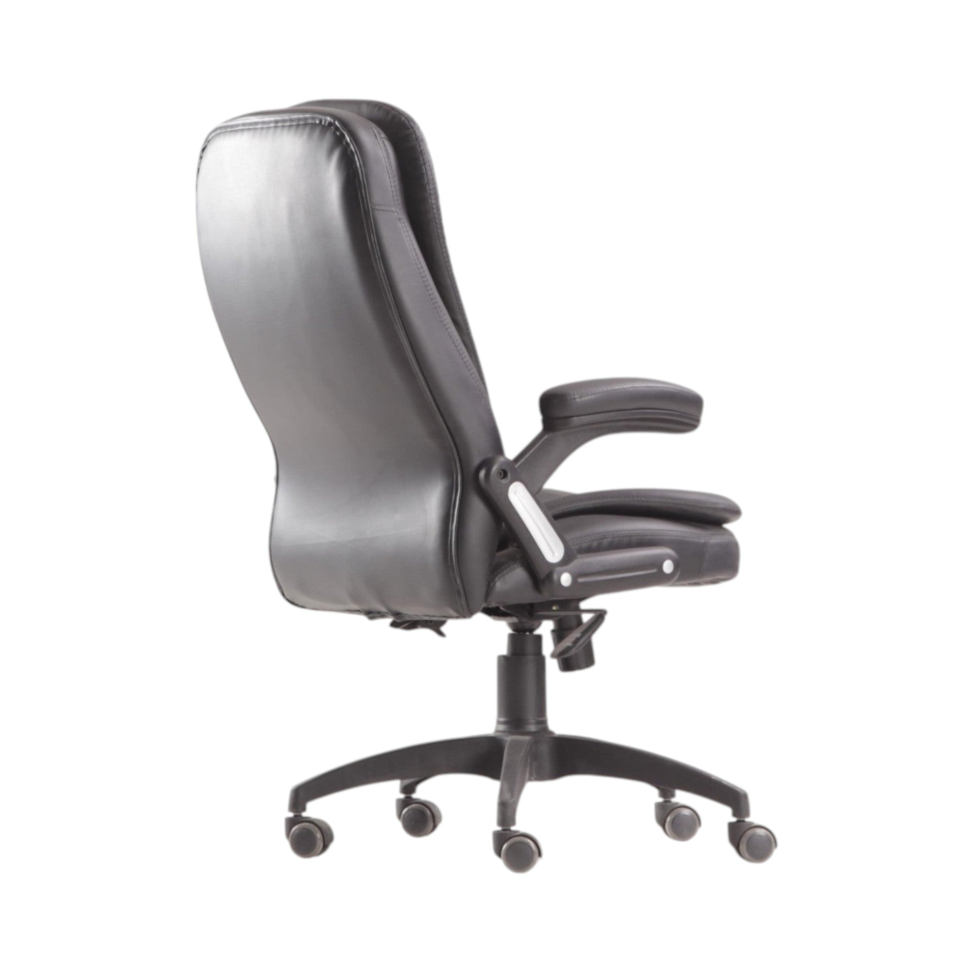 Xiaoyaozuo office chair black faux leather executive high back chair with adjustable height and casters