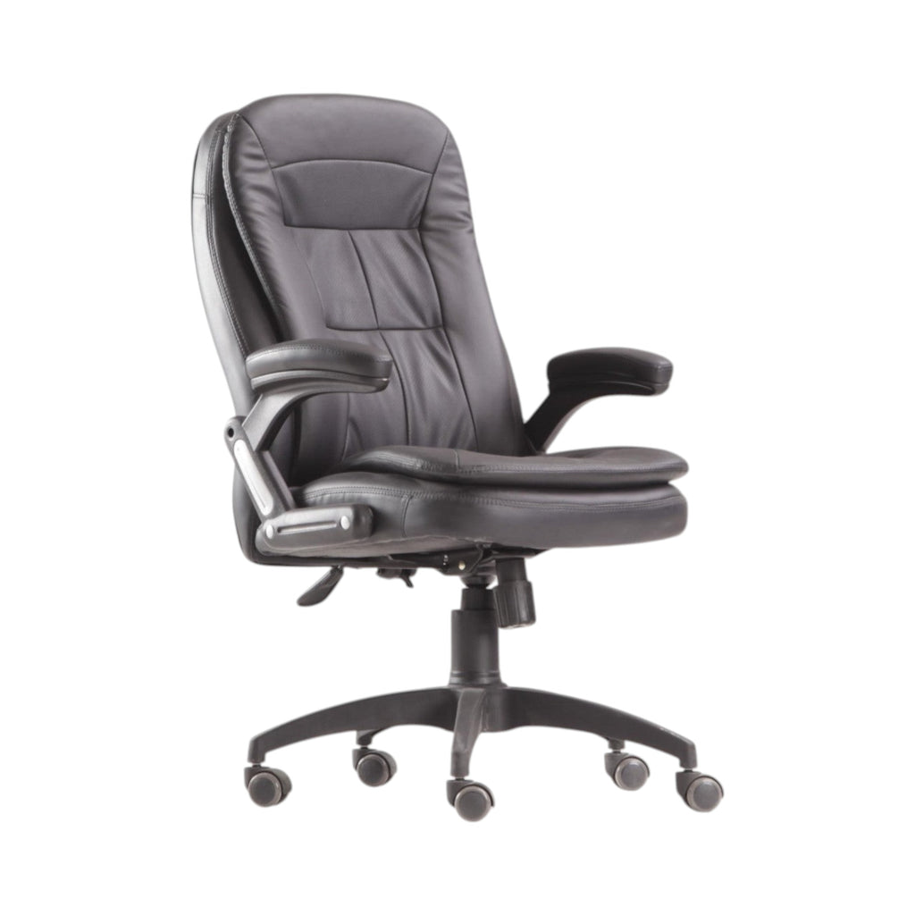 Xiaoyaozuo office chair black faux leather executive high back chair with lumbar support and casters
