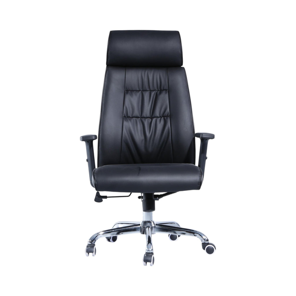 Xiaoyaozuo office chair black faux leather executive high back office chair with headrest and adjustable armrests.