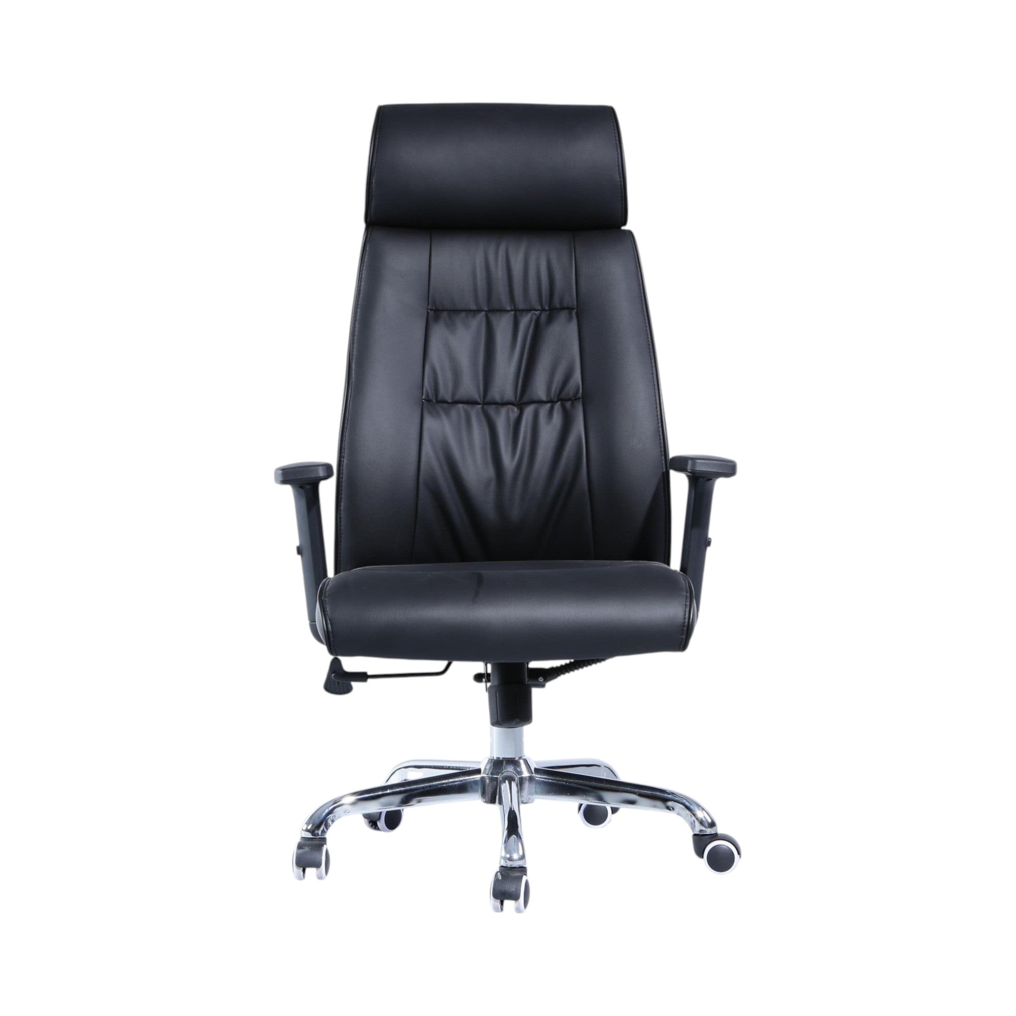 Xiaoyaozuo office chair black faux leather executive high back office chair with headrest and adjustable armrests.