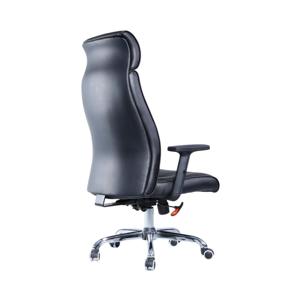 Xiaoyaozuo office chair black faux leather executive high back office chair with headrest and adjustable armrests.