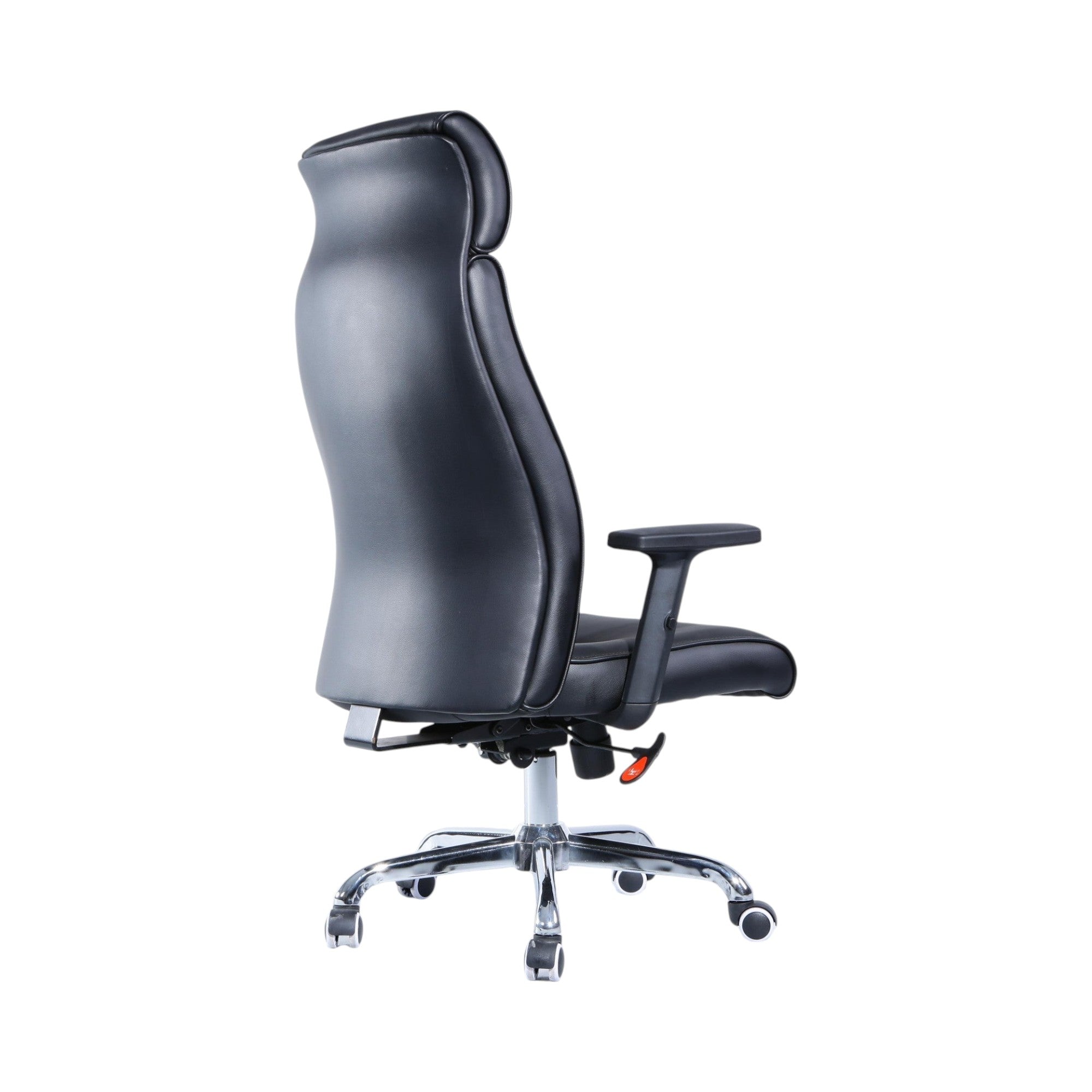 Xiaoyaozuo office chair black faux leather executive high back office chair with headrest and adjustable armrests.