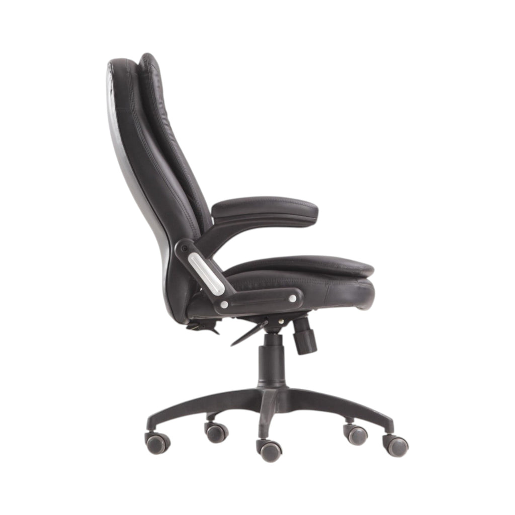 Xiaoyaozuo office chair black faux leather executive high back chair with adjustable height and casters