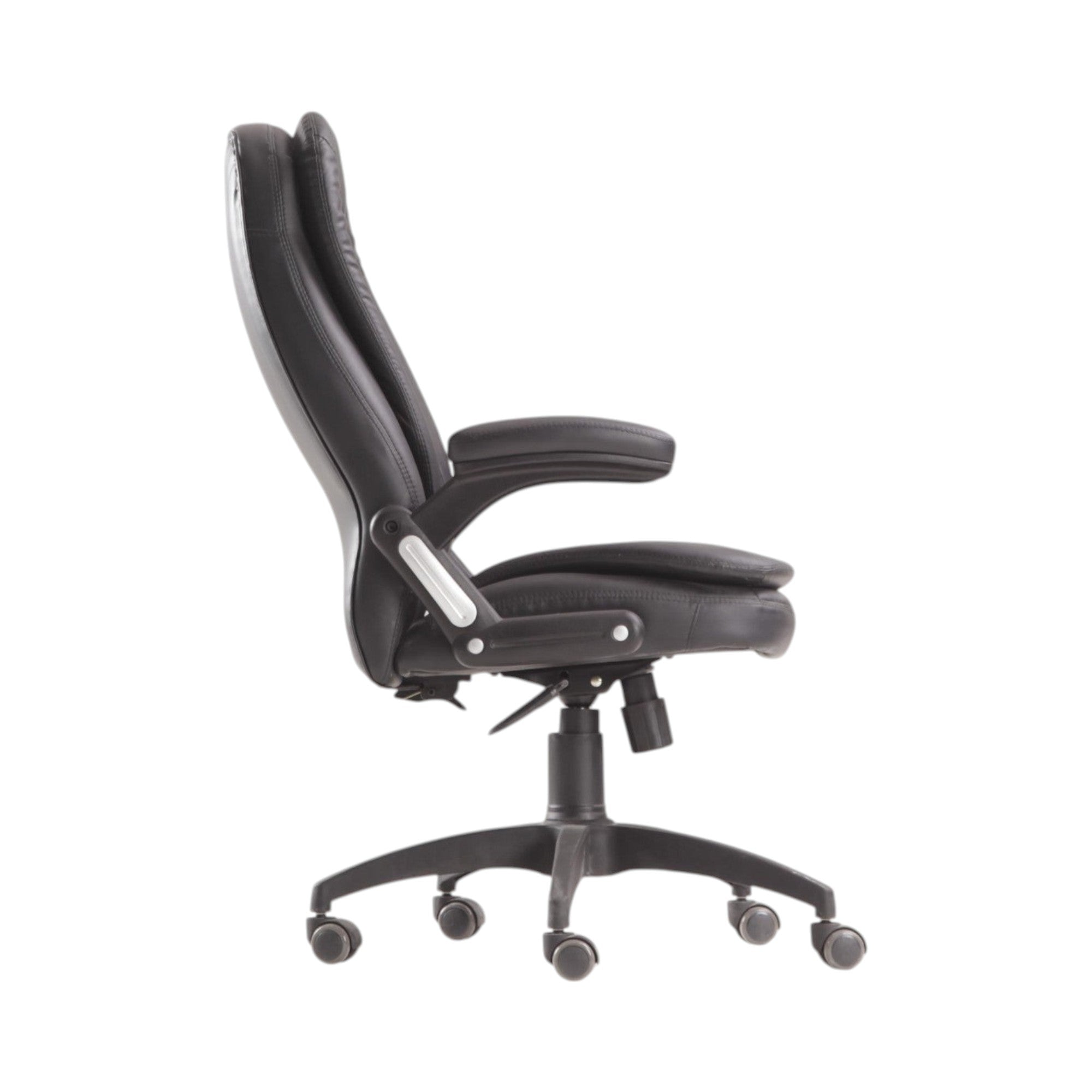 Xiaoyaozuo office chair black faux leather executive high back chair with adjustable height and casters