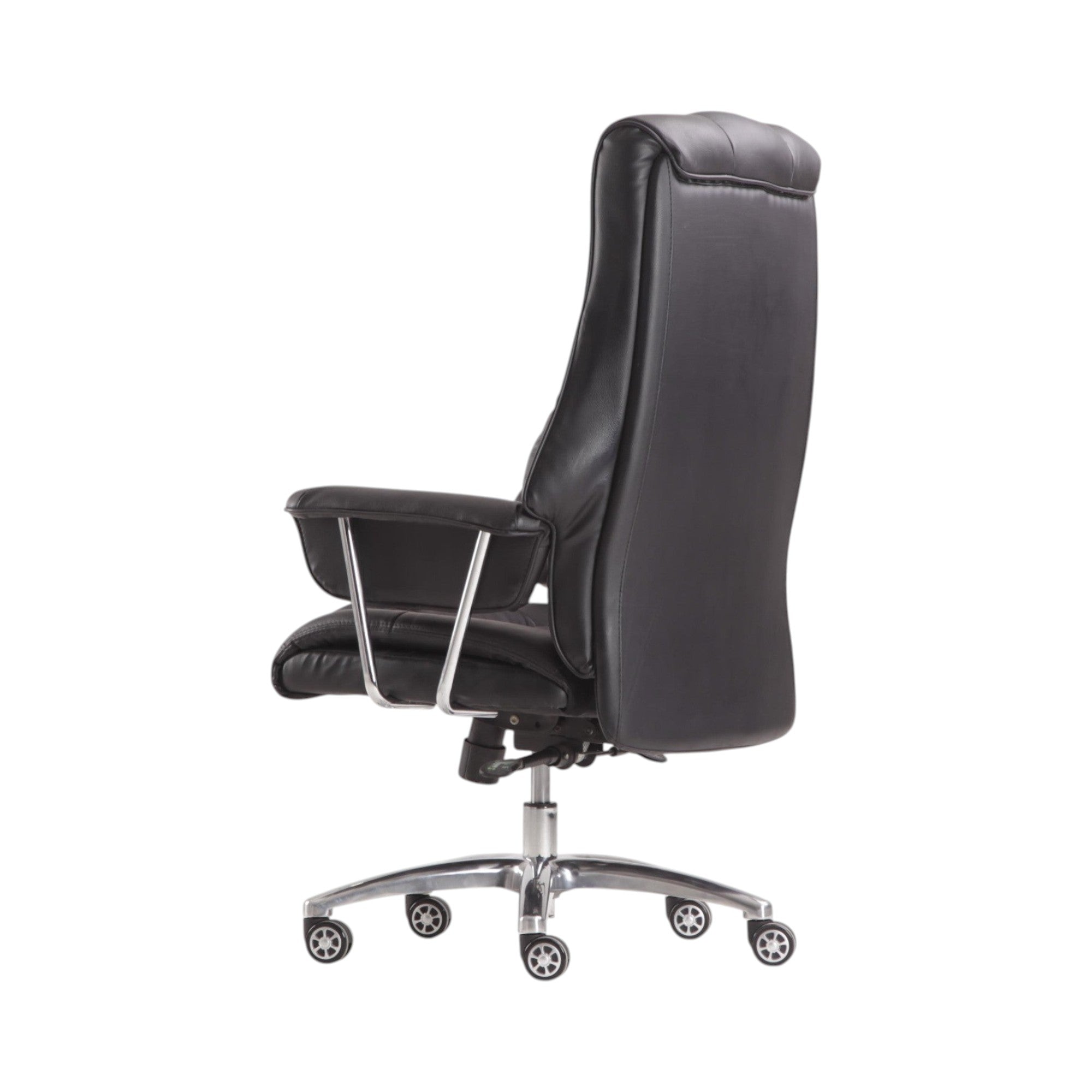 Xiaoyaozuo office chair black faux leather executive high back chair with chrome base and casters