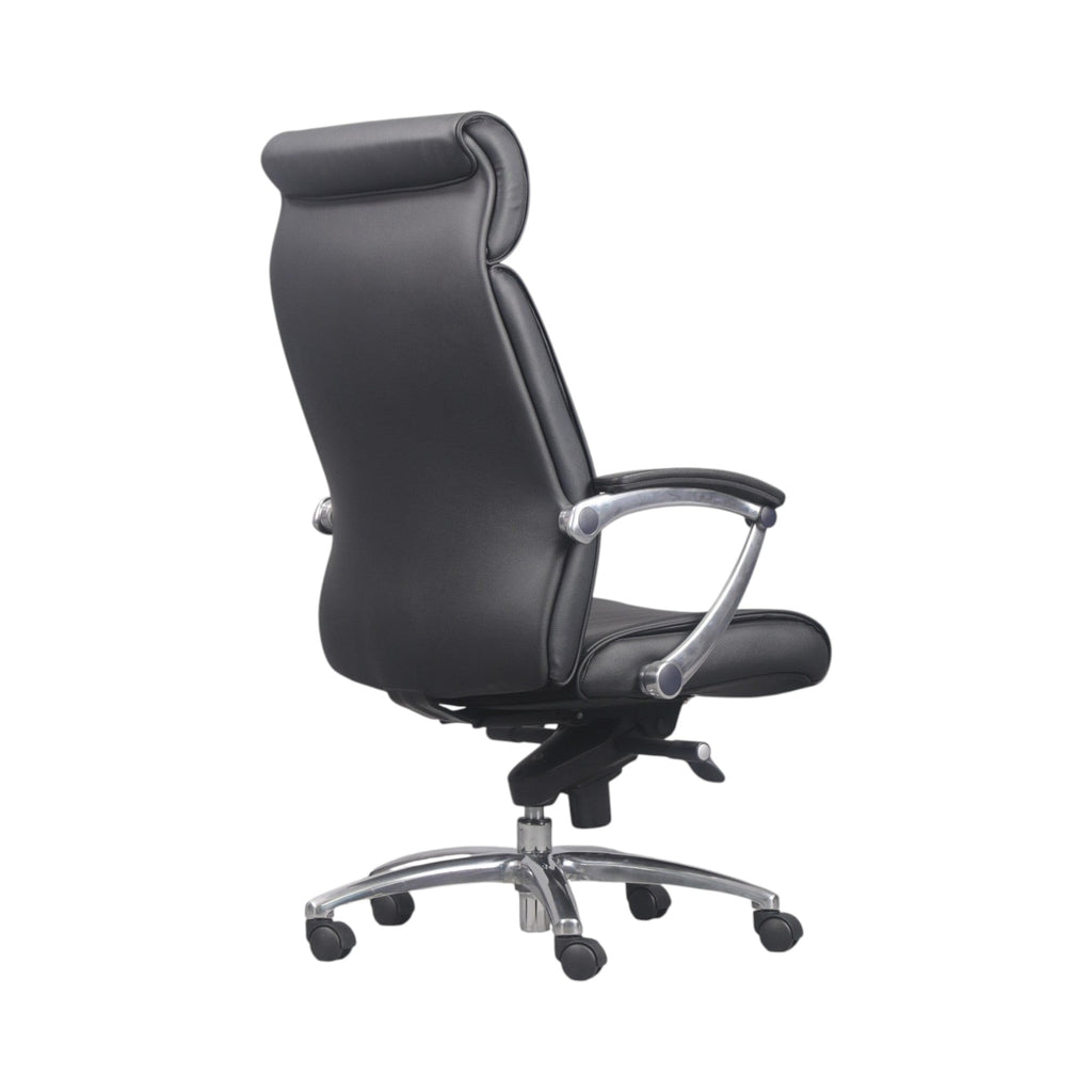 Xiaoyaozuo office chair black faux leather executive high back chair with headrest and chrome base