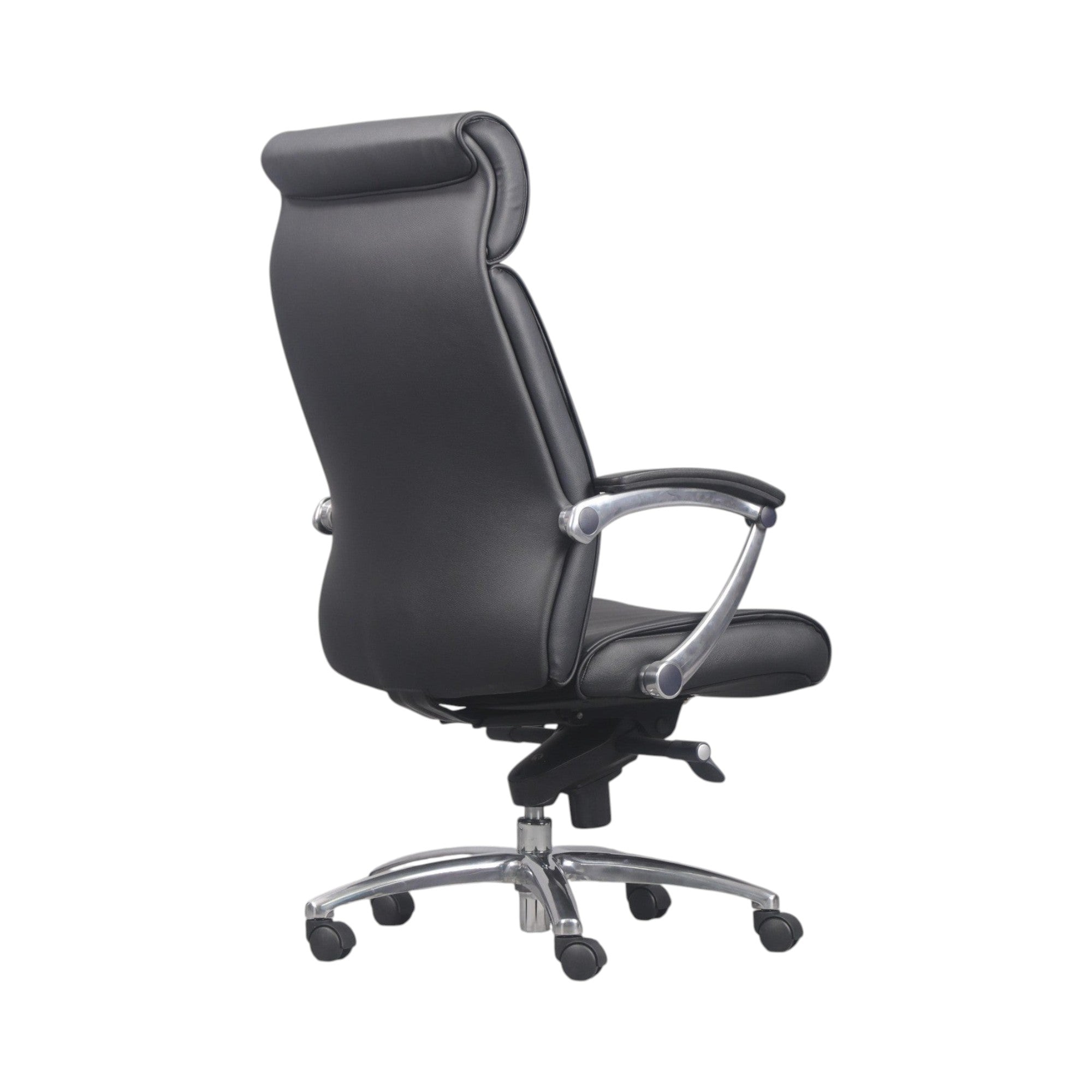 Xiaoyaozuo office chair black faux leather executive high back chair with headrest and chrome base