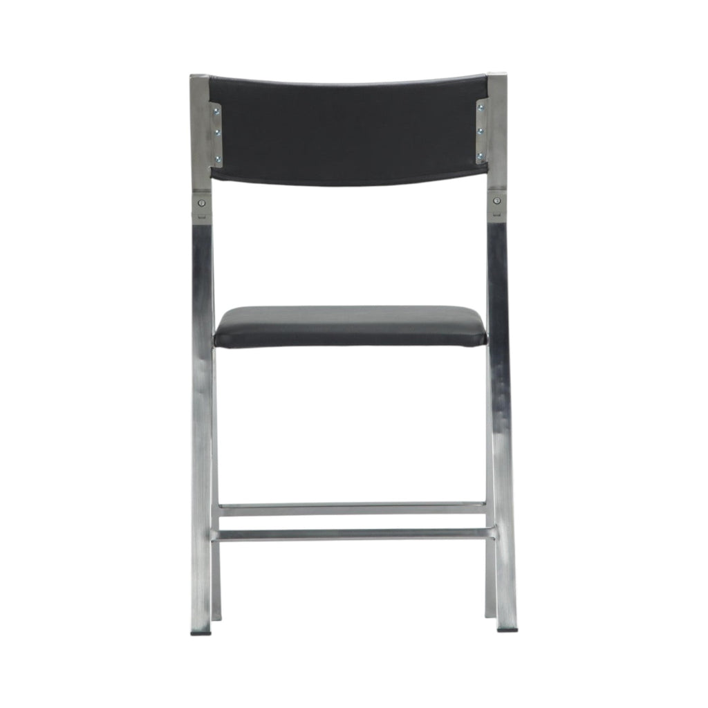 Xiaoyaozuo office chair, modern black folding chair with silver metal frame, simple design for any space.