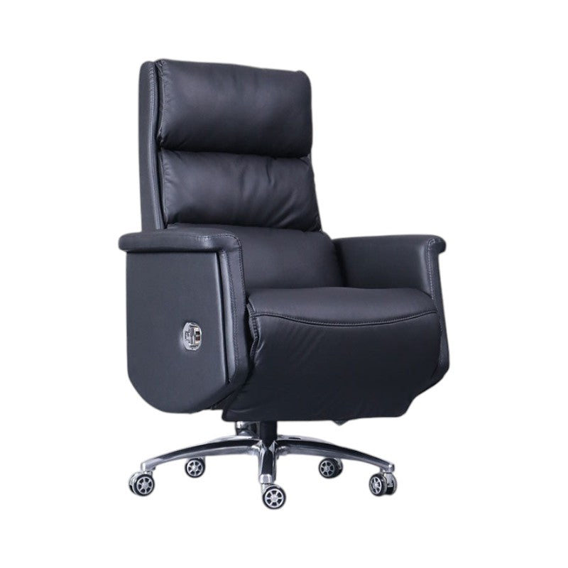 Xiaoyaozuo A227 black leather ergonomic office chair with footrest and adjustable recline.