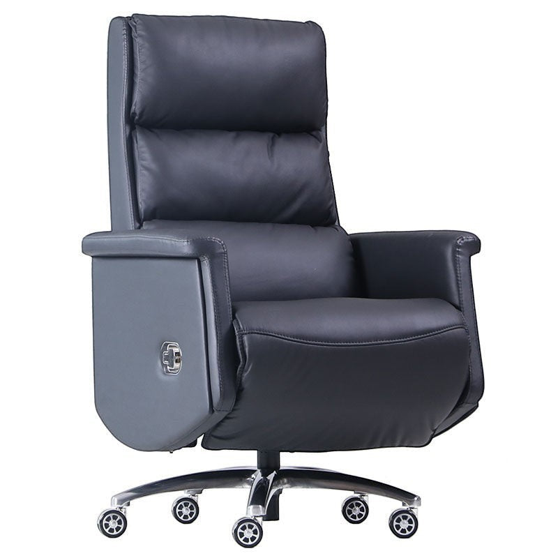 Xiaoyaozuo A227 black leather ergonomic office chair with footrest and lumbar support