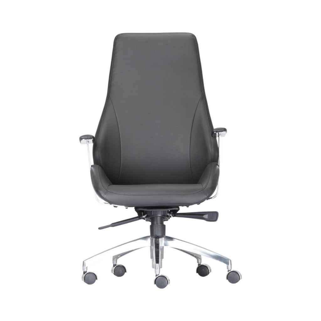 Xiaoyaozuo office chair executive black leather high back ergonomic office chair with chrome base and casters