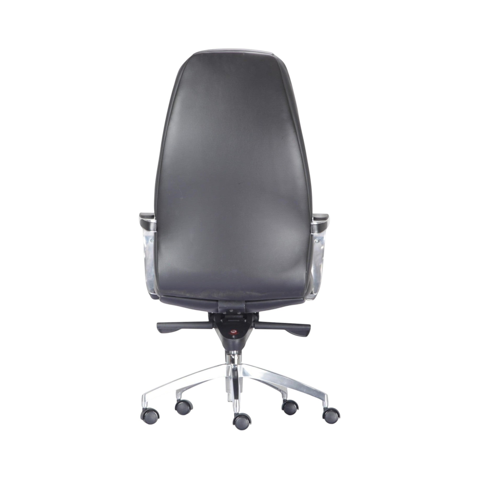 Xiaoyaozuo office chair black leather executive high back chair with diamond stitching and chrome armrests