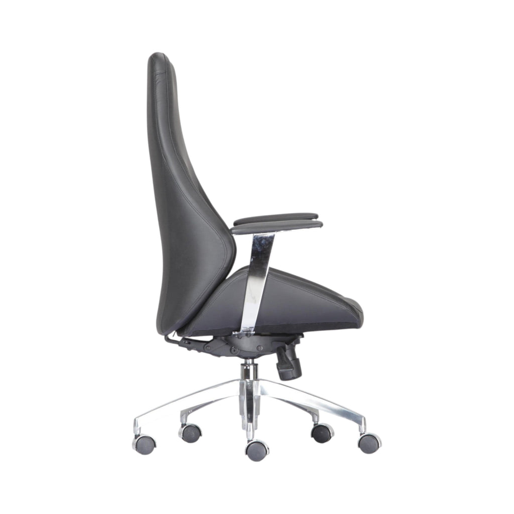 Xiaoyaozuo office chair black leather executive high back office chair with chrome base and casters