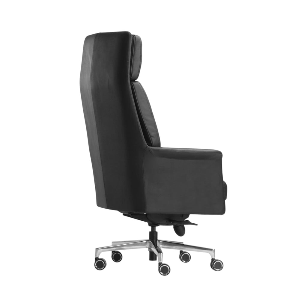 Xiaoyaozuo office chair executive black leather high back chair with tufted detailing and casters