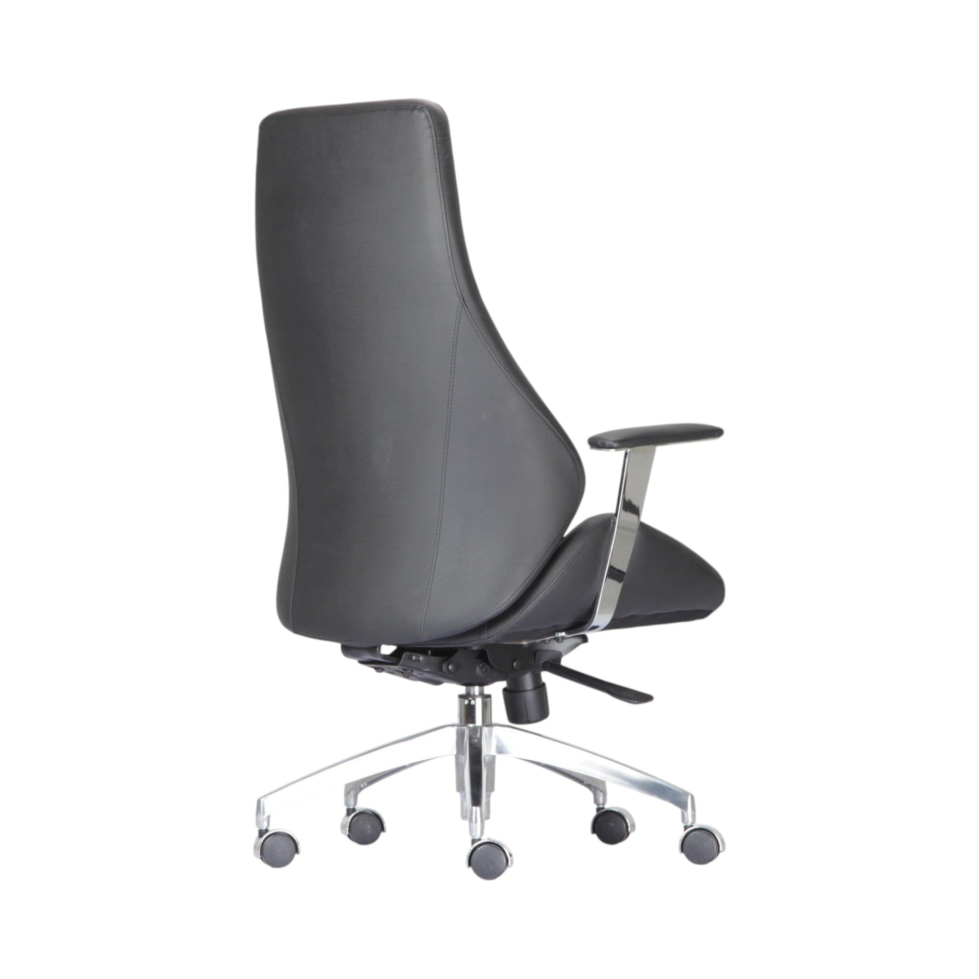 Xiaoyaozuo office chair black leather executive high back office chair with chrome base and casters