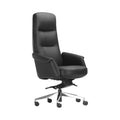 Xiaoyaozuo office chair black leather executive high-back chair with polished metal base and casters.