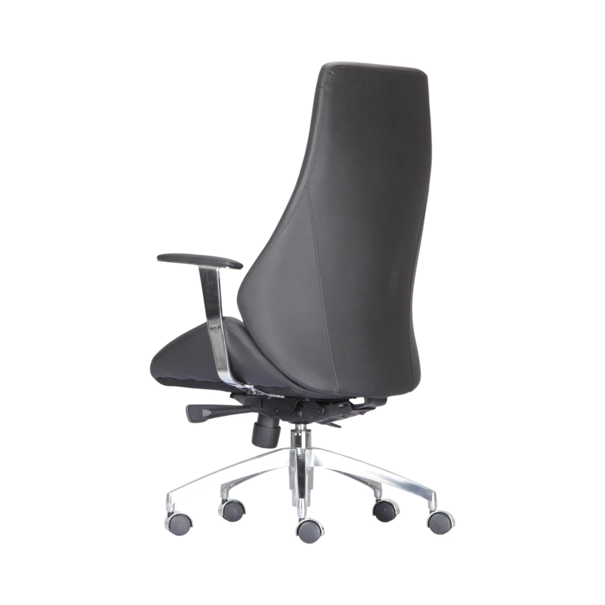 Xiaoyaozuo office chair black leather executive high back office chair with chrome base and casters
