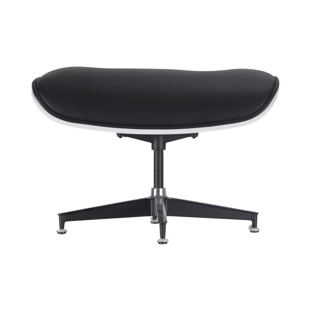 Xiaoyaozuo office chair black leather ottoman with white shell and swivel base