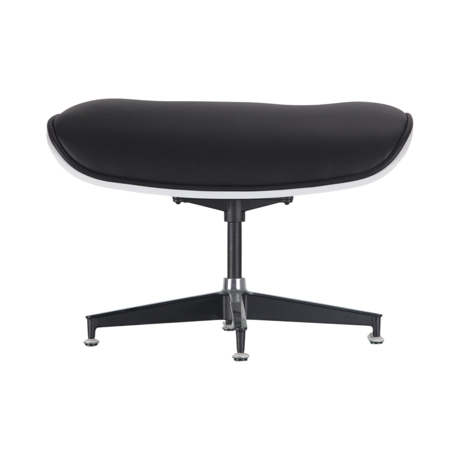 Xiaoyaozuo office chair black leather ottoman with white shell and swivel base