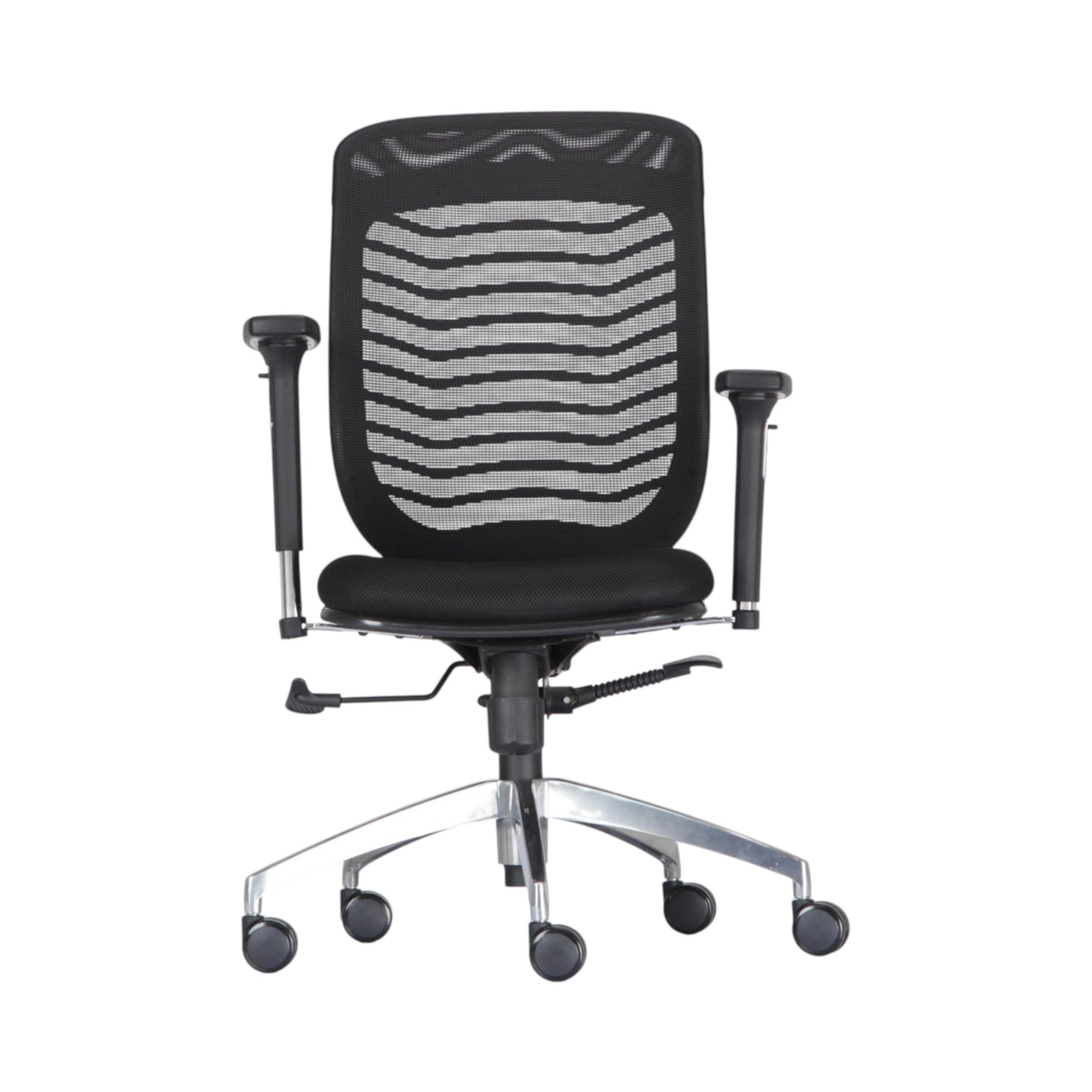 Xiaoyaozuo office chair black ergonomic mesh back chair with adjustable armrests and silver metal base with casters