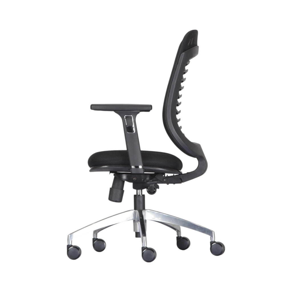 Xiaoyaozuo office chair black ergonomic mesh back, adjustable armrests, height, and casters for comfort and mobility.