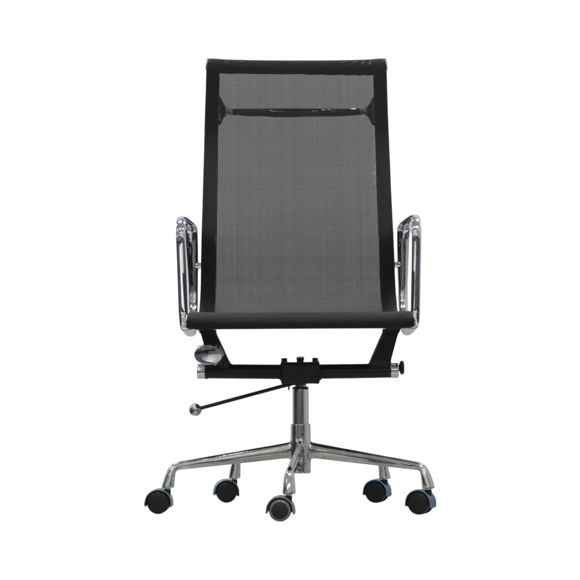 Xiaoyaozuo office chair: Modern black mesh high-back ergonomic office chair with polished chrome frame and casters.