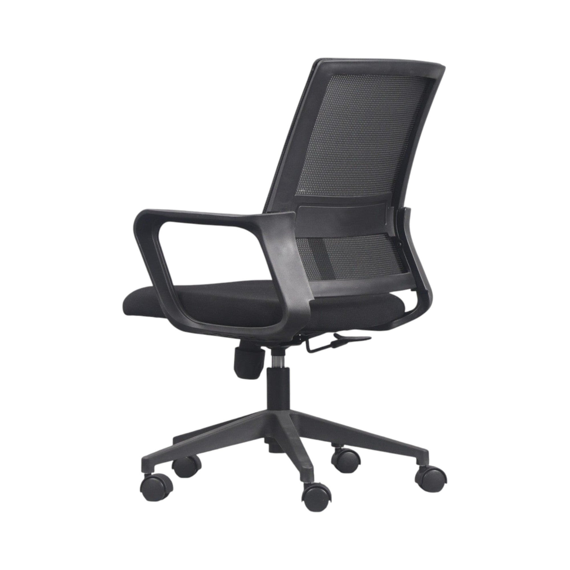 Xiaoyaozuo office chair, black ergonomic mesh back chair with adjustable height and casters, modern design for workspace.