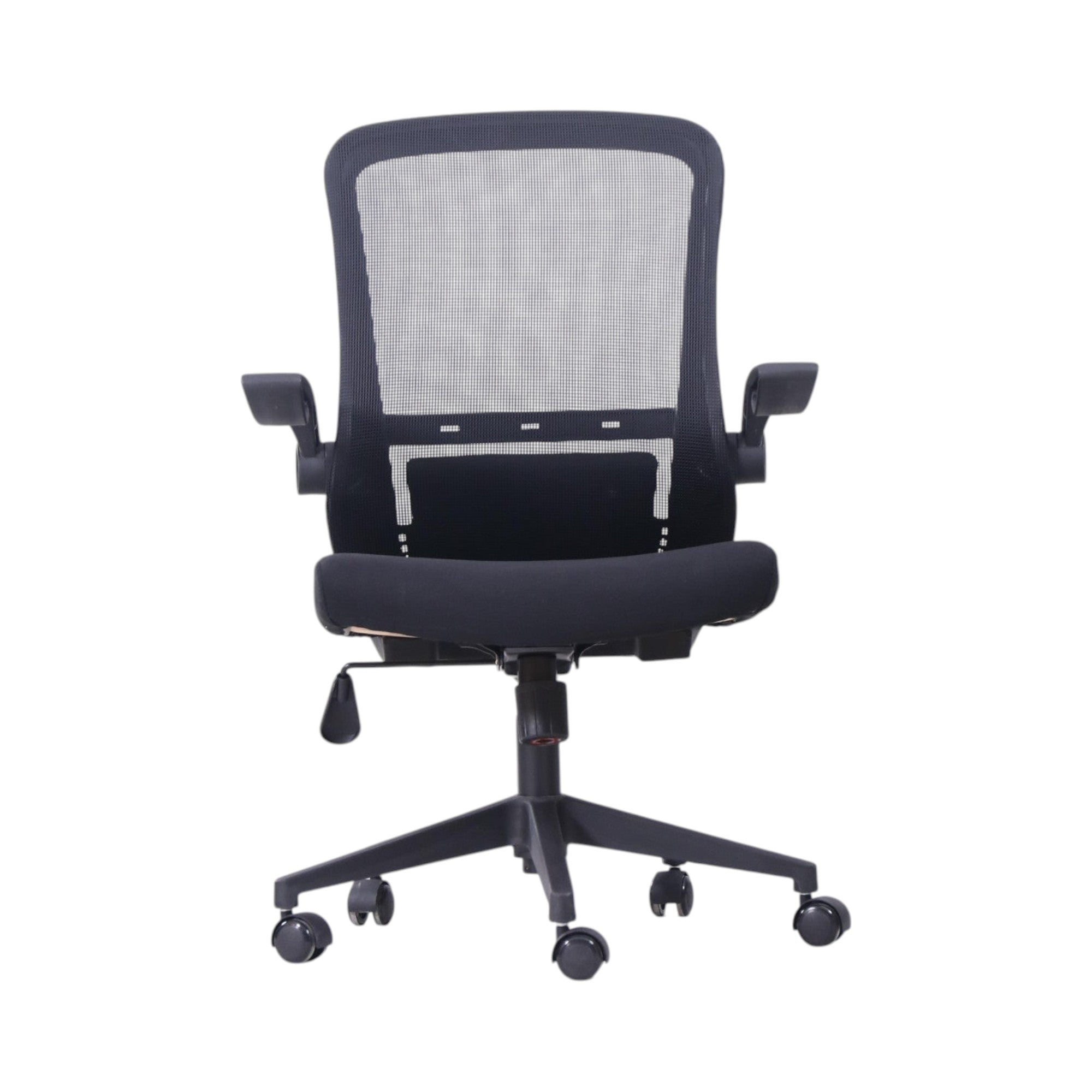 Xiaoyaozuo office chair black ergonomic mesh back office chair with adjustable armrests and seat height, on wheels.