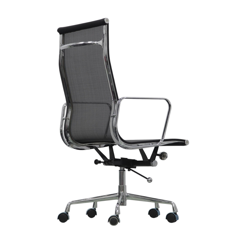 Xiaoyaozuo office chair: modern black mesh high-back ergonomic office chair with polished chrome frame and armrests.