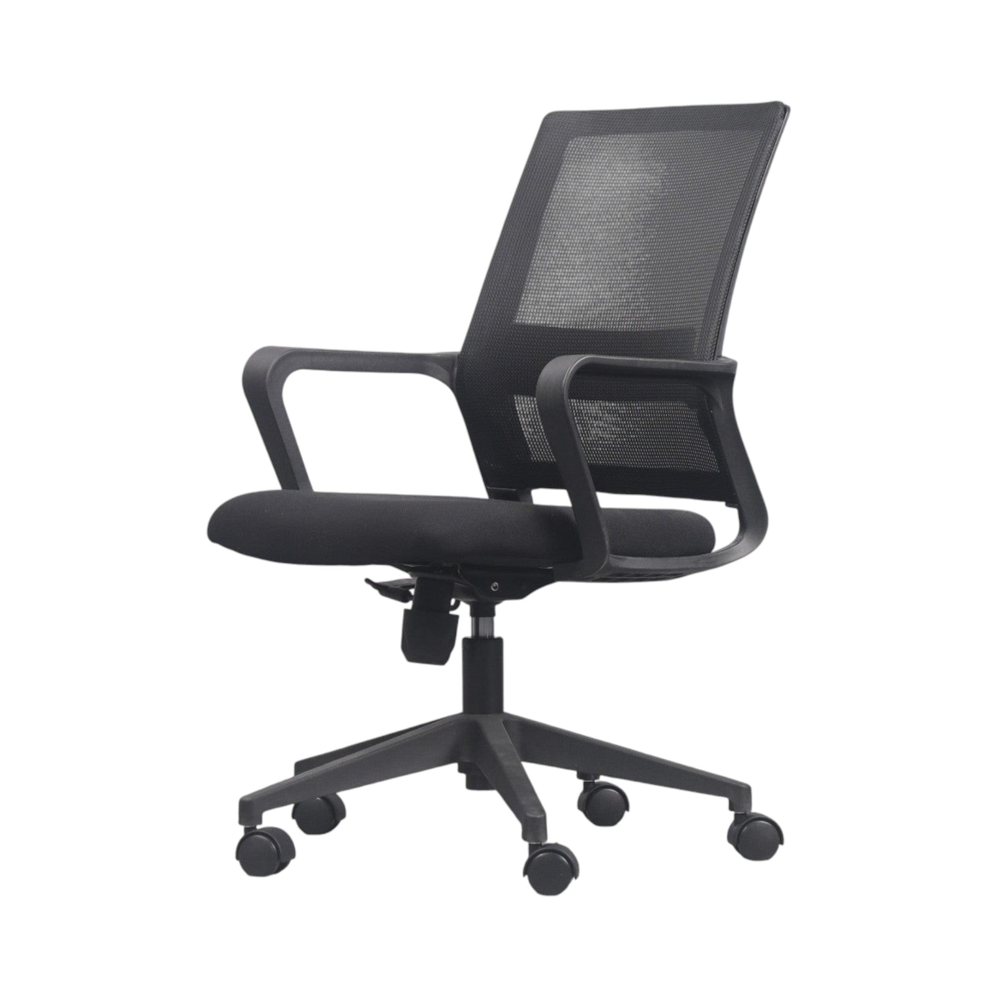 Xiaoyaozuo office chair black ergonomic mesh back computer chair with adjustable height and casters.