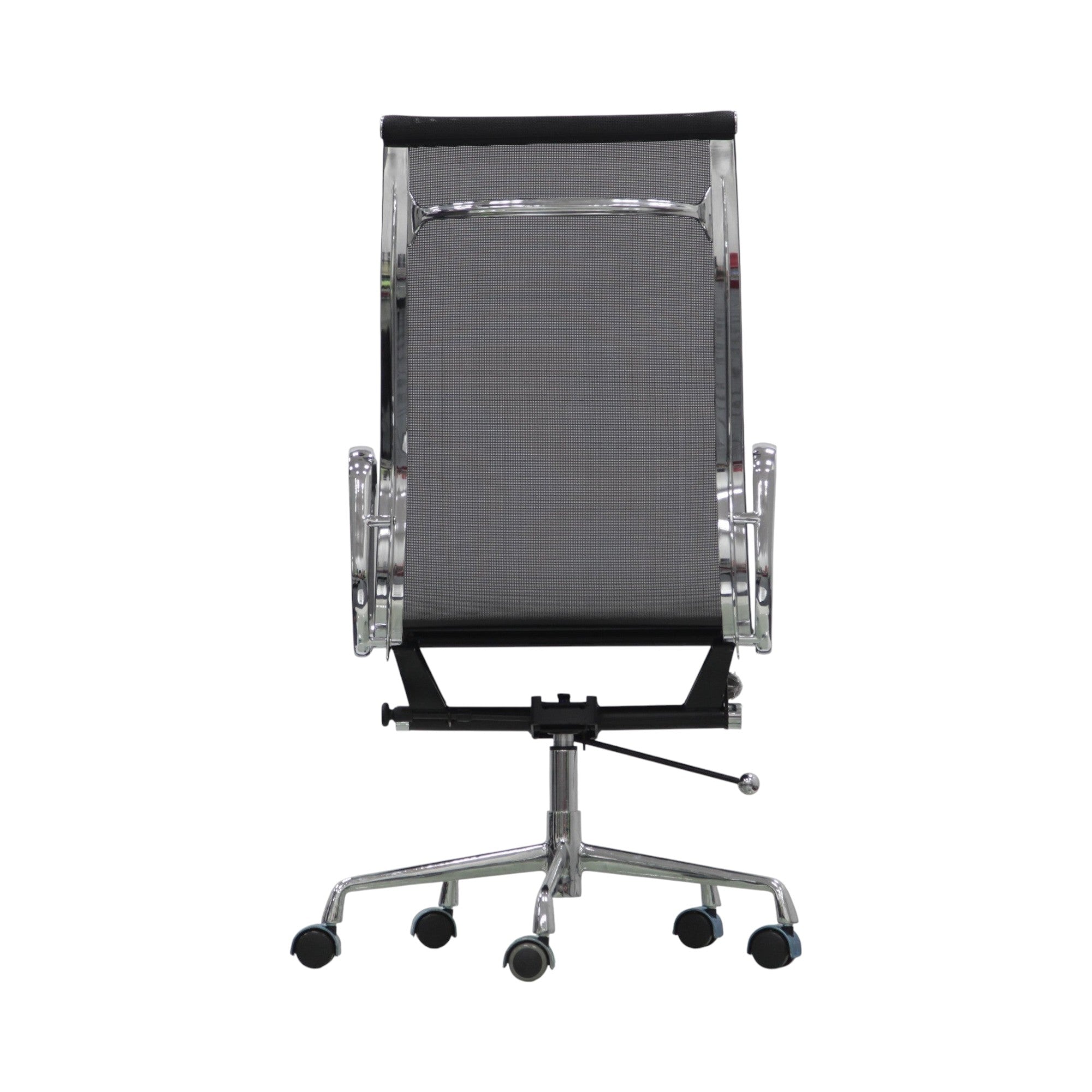 Xiaoyaozuo office chair: Modern black mesh high-back ergonomic office chair with polished chrome frame and casters.
