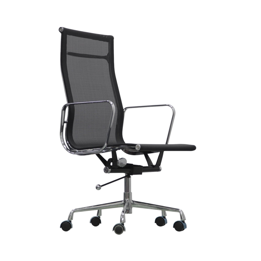 Xiaoyaozuo office chair black mesh high-back ergonomic chair with polished chrome frame and casters