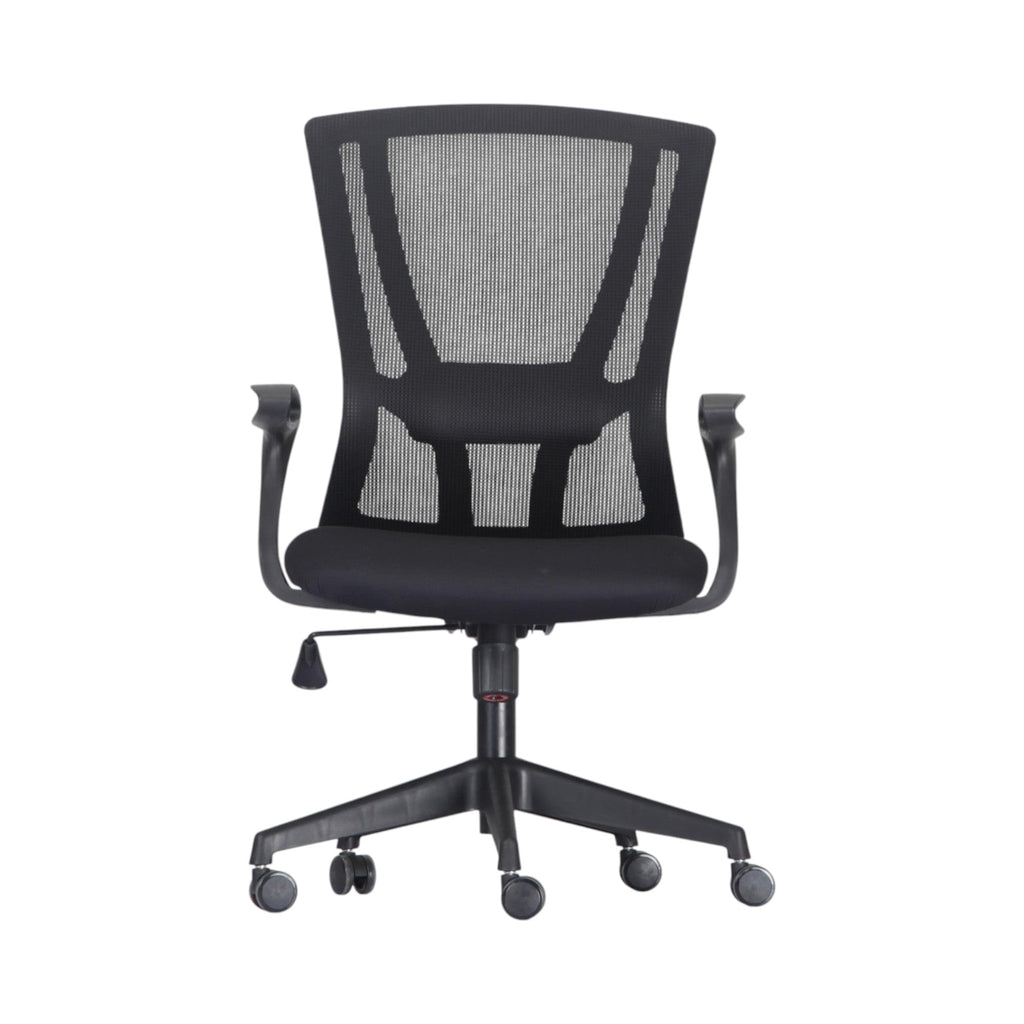 Xiaoyaozuo office chair black ergonomic mesh back with padded seat and adjustable armrests on rolling casters