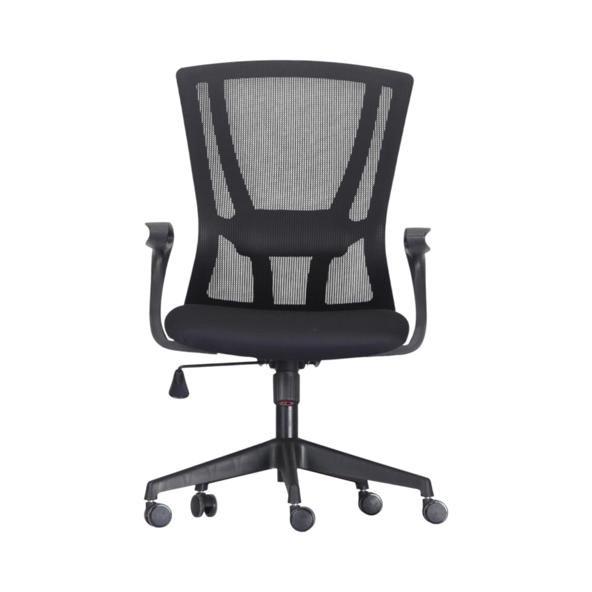 Xiaoyaozuo office chair black ergonomic mesh back with padded seat and adjustable armrests on rolling casters