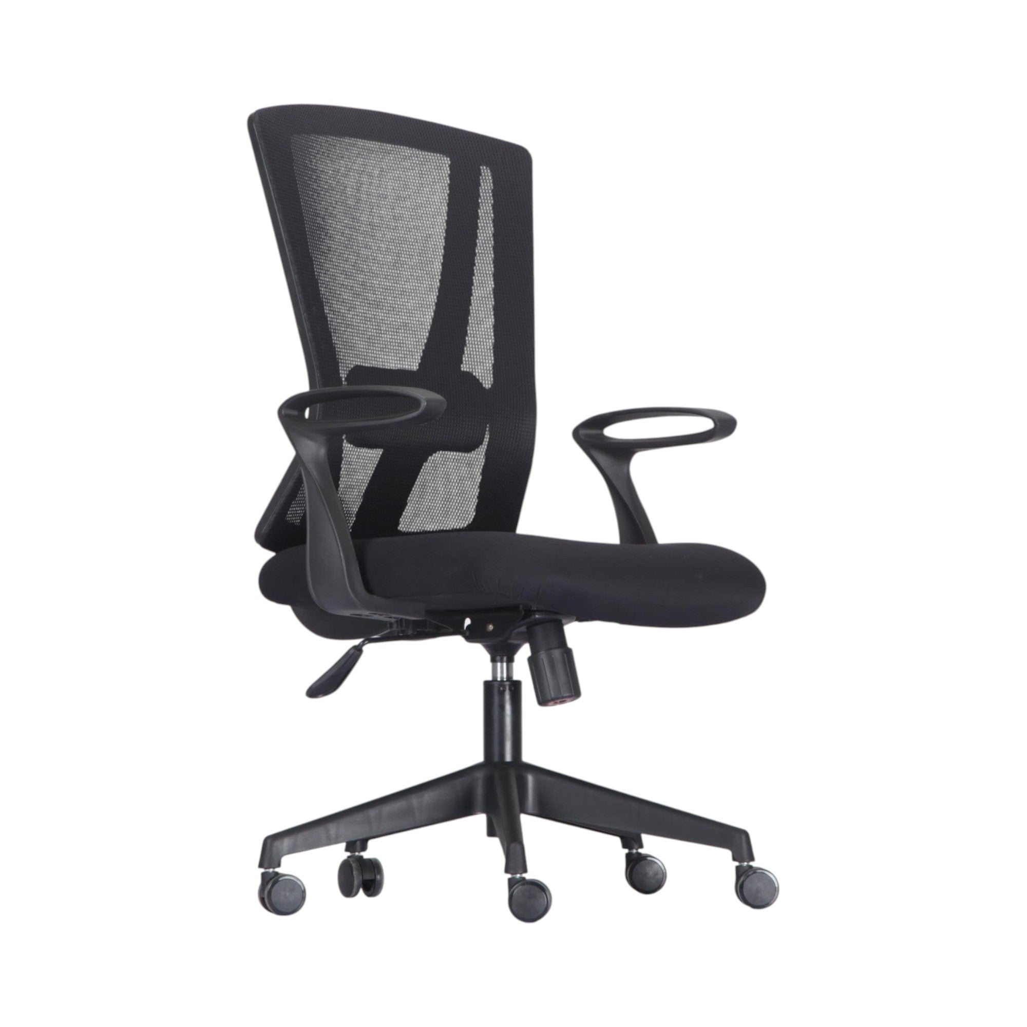 Xiaoyaozuo office chair black ergonomic mesh back and padded seat with adjustable armrests and height on casters