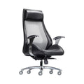Xiaoyaozuo office chair black faux leather ergonomic executive chair with mesh back and padded headrest.